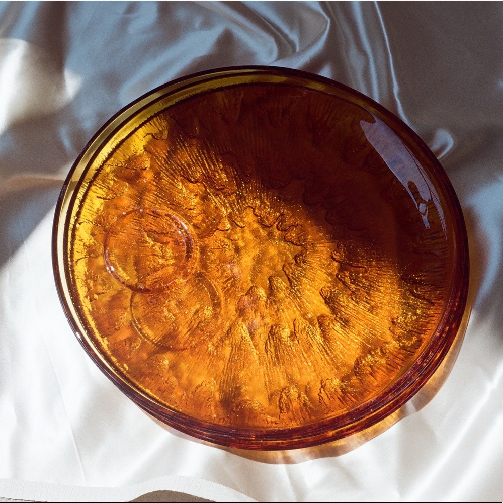 Vintage amber glass plates